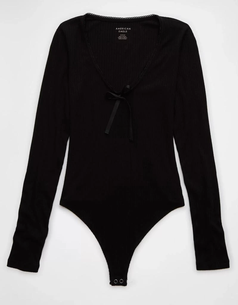 AE AE Long-Sleeve V-Neck Bow Bodysuit 3