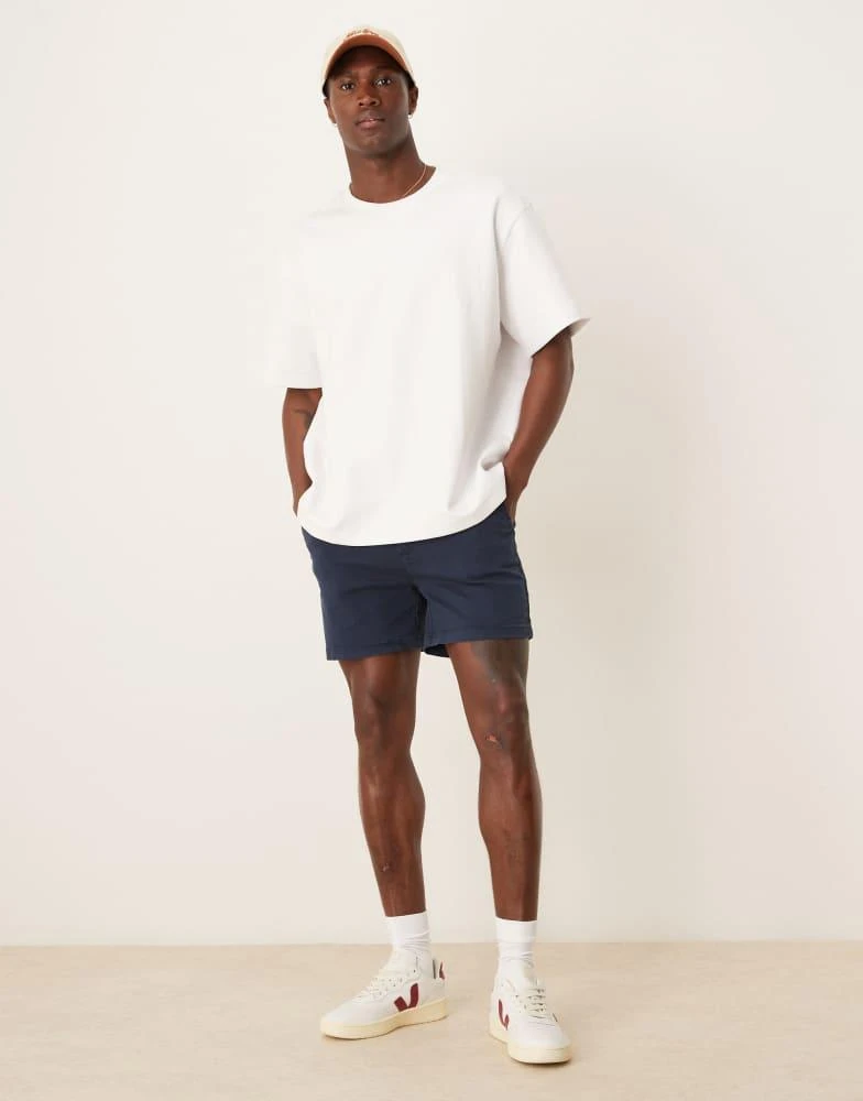 ASOS ASOS DESIGN shorter length skinny chino shorts in navy 2