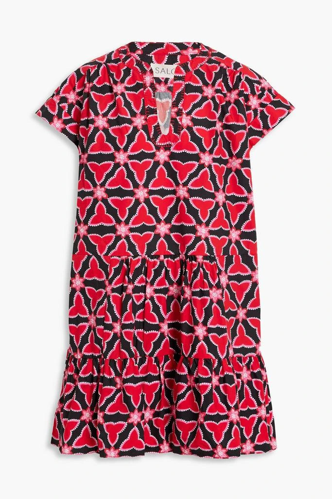 Saloni Ashley printed cotton-poplin mini dress 1