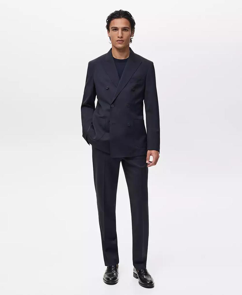 Mango Men's Cold Wool Double-Breasted Suit Blazer