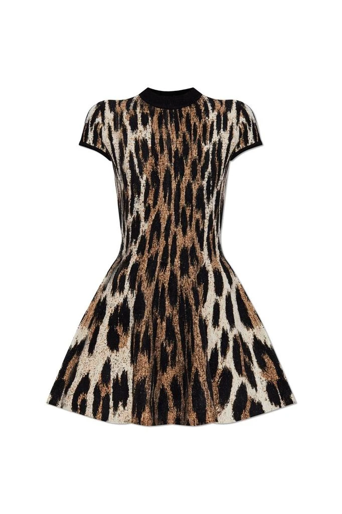 Balmain Balmain Leopard Print Jacquard A-Line Dress 1