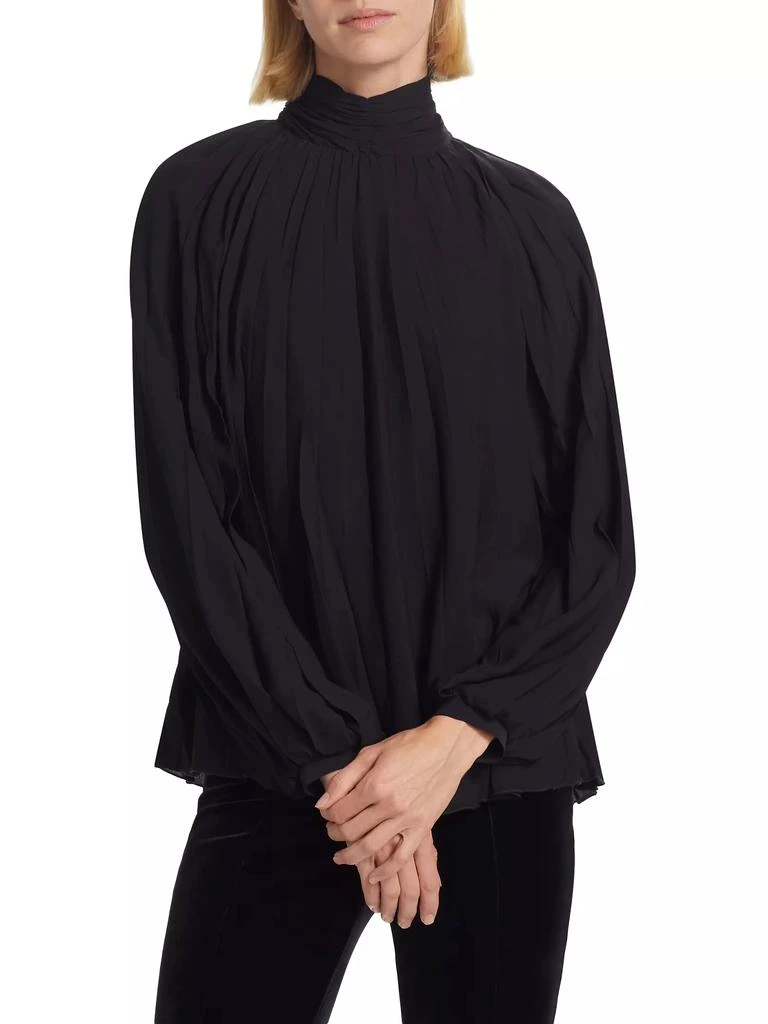 Chiara Boni Lingy Pleated Mock Turtleneck Top 3