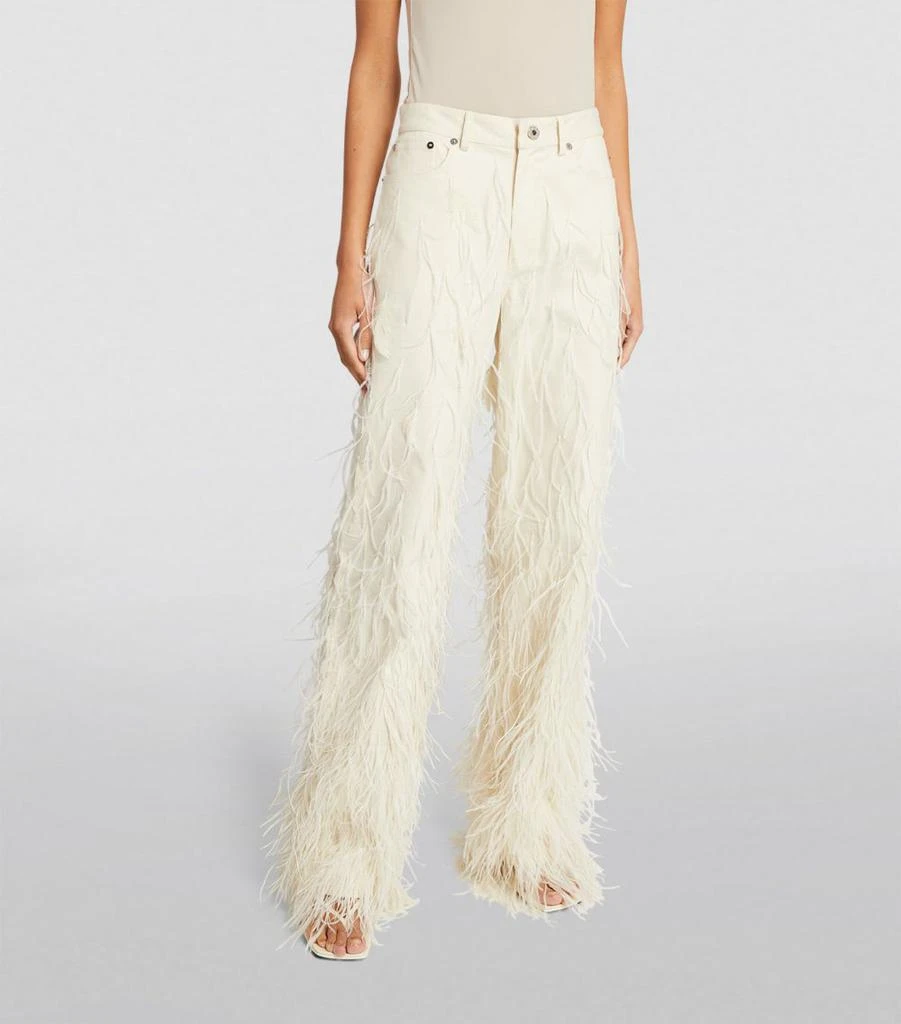 LAPOINTE Feather-Trim Straight Jeans 3