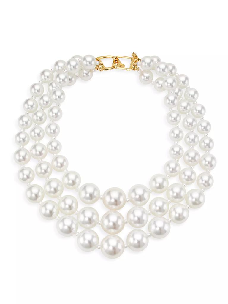 Kenneth Jay Lane Goldtone & Faux Pearls Triple-Layered Necklace