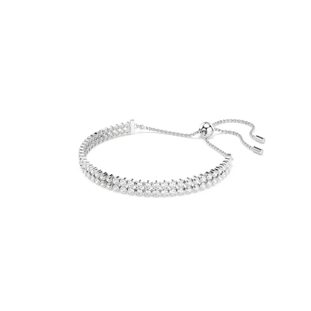 Swarovski Matrix tennis bracelet round cut white rhodium plated 2