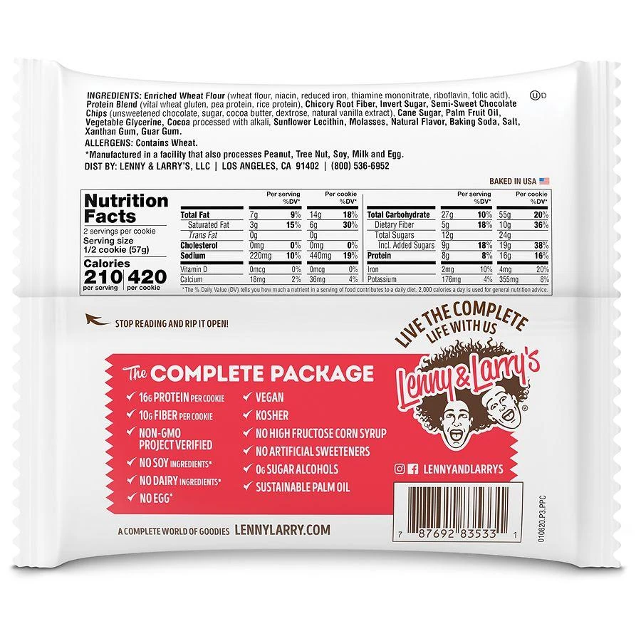 Lenny & Larry's Double Chocolate Chip Complete Cookie Double Chocolate Chip 3