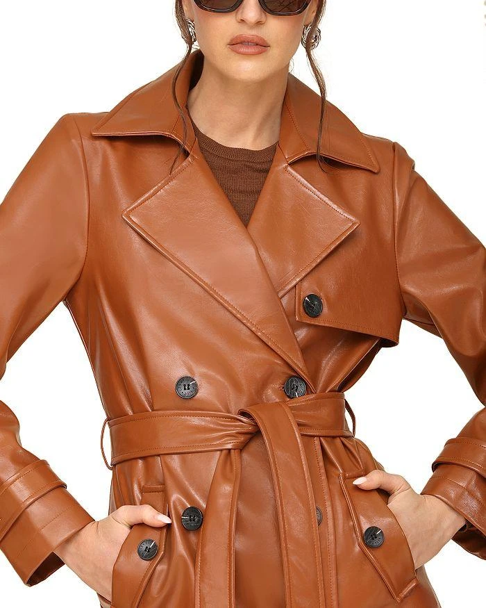 Avec Les Filles Faux Leather Trench Coat 7