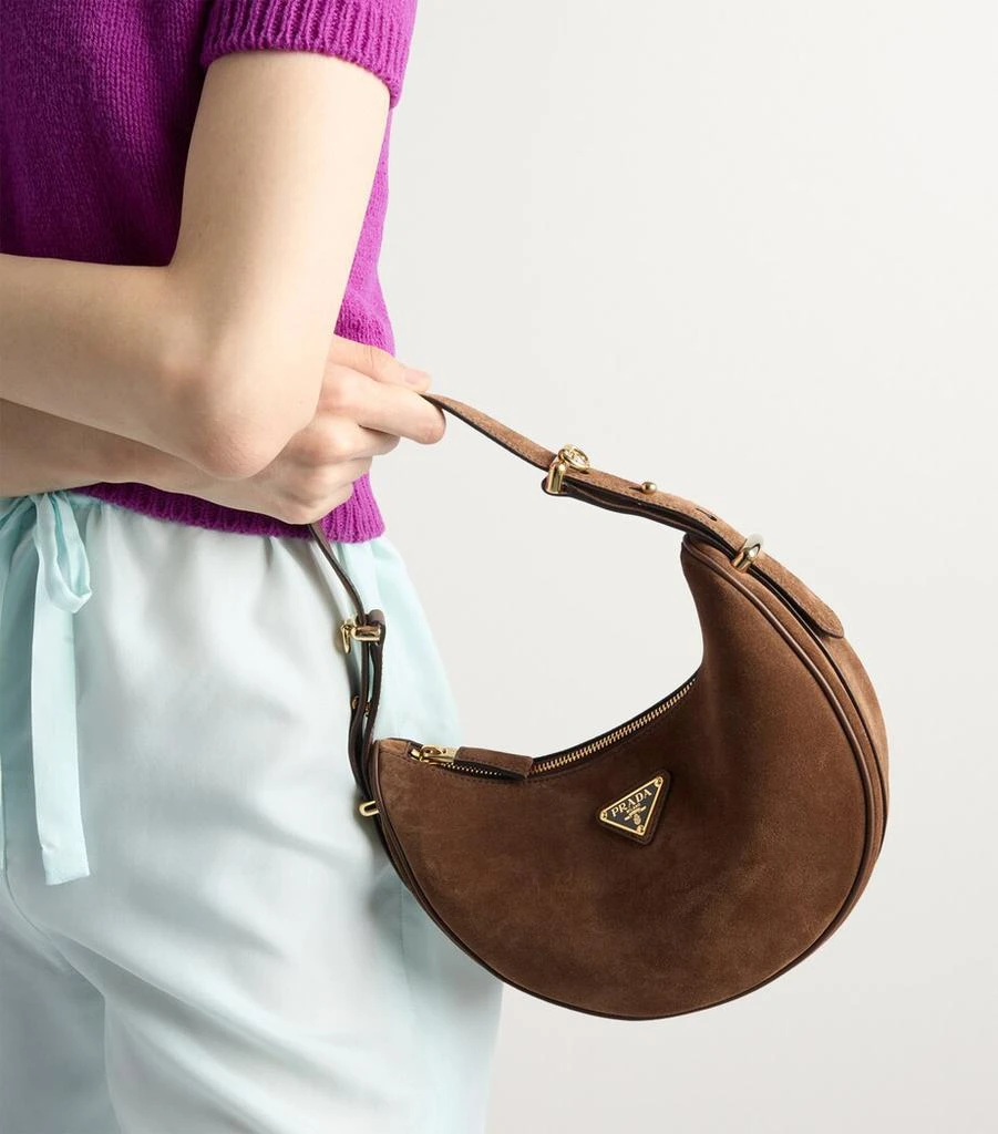 Prada Suede Arqué Shoulder Bag 7