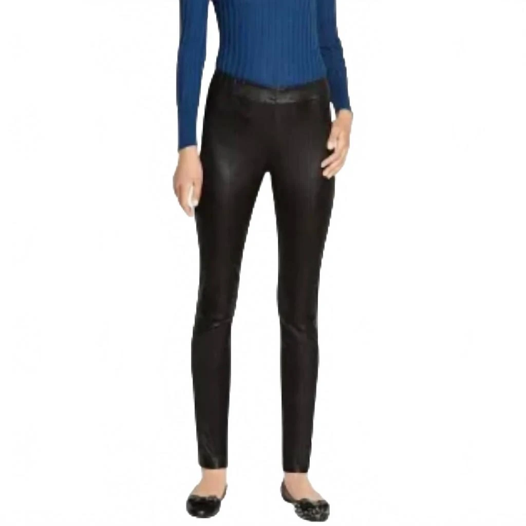 Salvatore Ferragamo Women
s Nappa Leather Trousers In Black 1