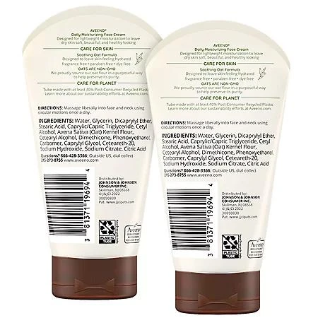 Aveeno Aveeno Daily Moisturizing Face Cream, 5 oz., 2 pk. 2