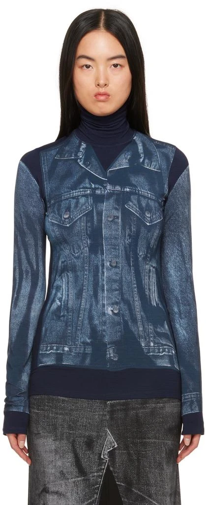 Jean Paul Gaultier Blue Trompe L'œil Turtleneck 1