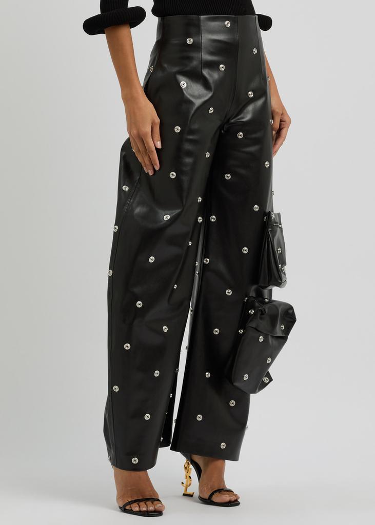 A.W.A.K.E MODE Stud-embellished faux leather trousers