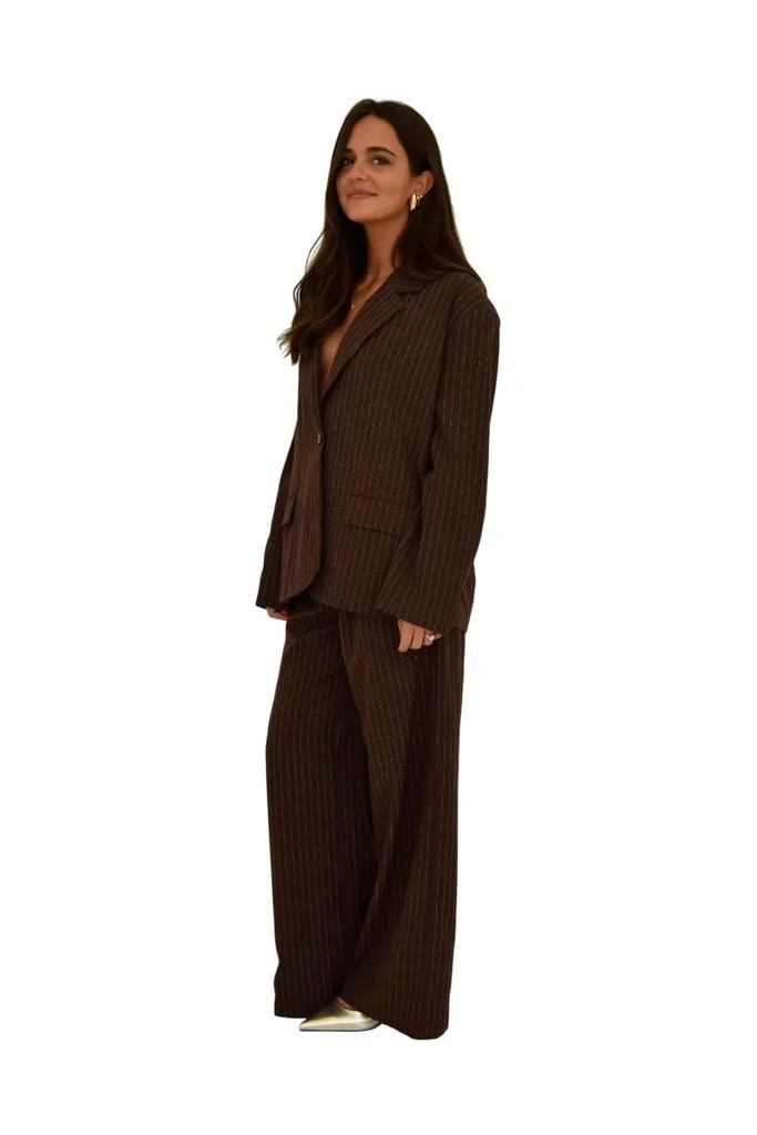 beige botany Pin Blazer In Brown 3