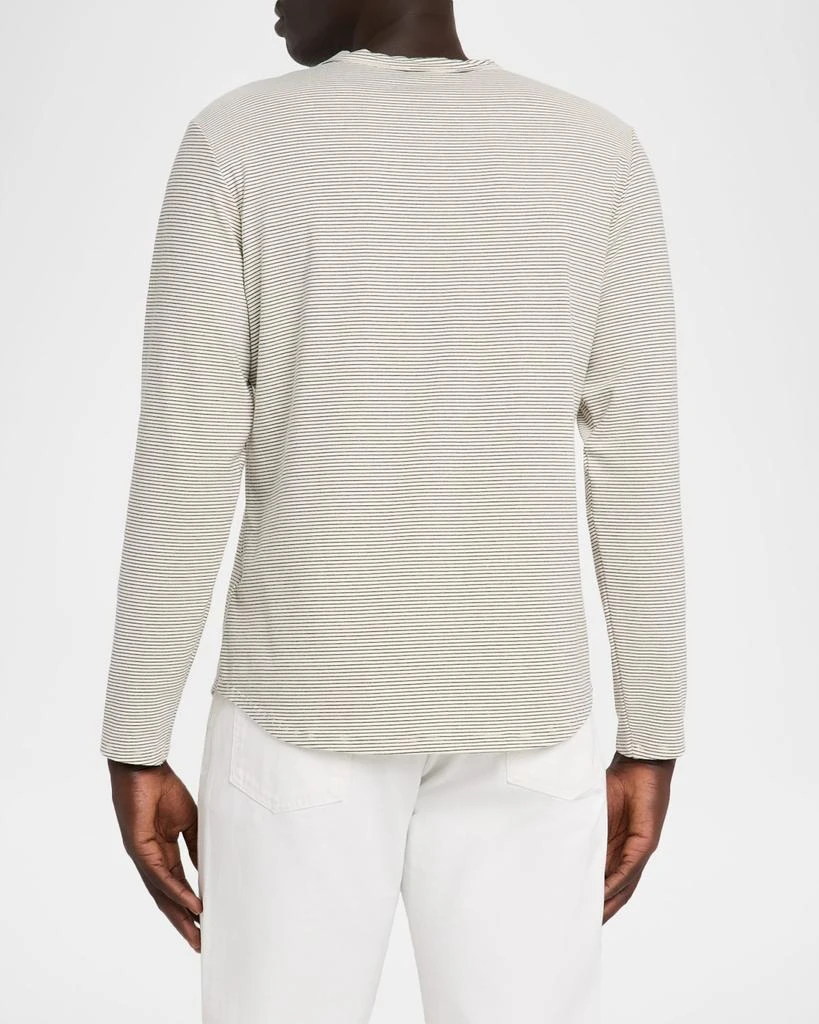MONFRÈRE Men's Hairline Stripe Long-Sleeve Henley T-Shirt 3