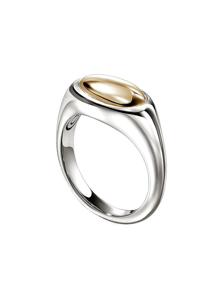 John Hardy Pebble 14K Yellow Gold & Sterling Silver Ring
