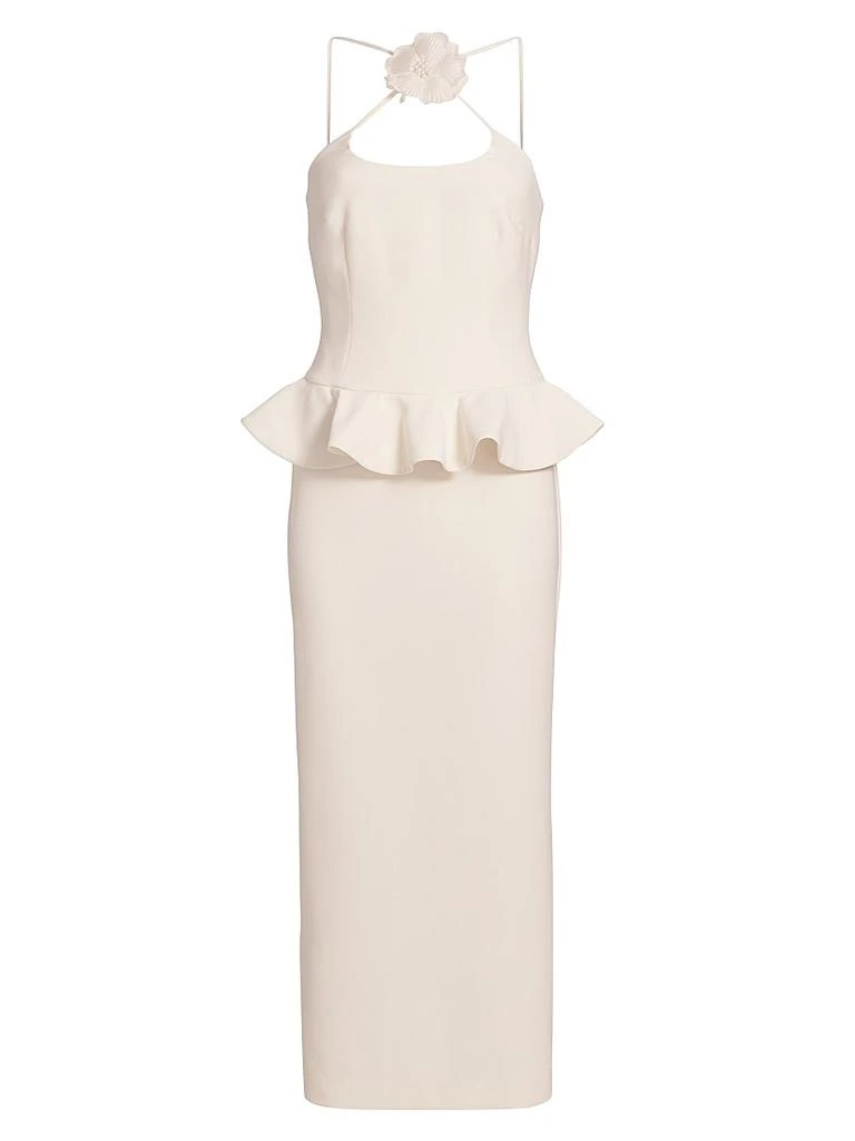 Crpe Flower Pin Peplum Cocktail Dress  On Sale Now with Up to 61% Off |  Discover Exclusive Deals & Savings at BeyondStyle  Authentic Rodarte  premier|Women's|sleeveless|women's|solid|sheath|women's apparel|women-owned  or founded|halter|dresses|midi ...