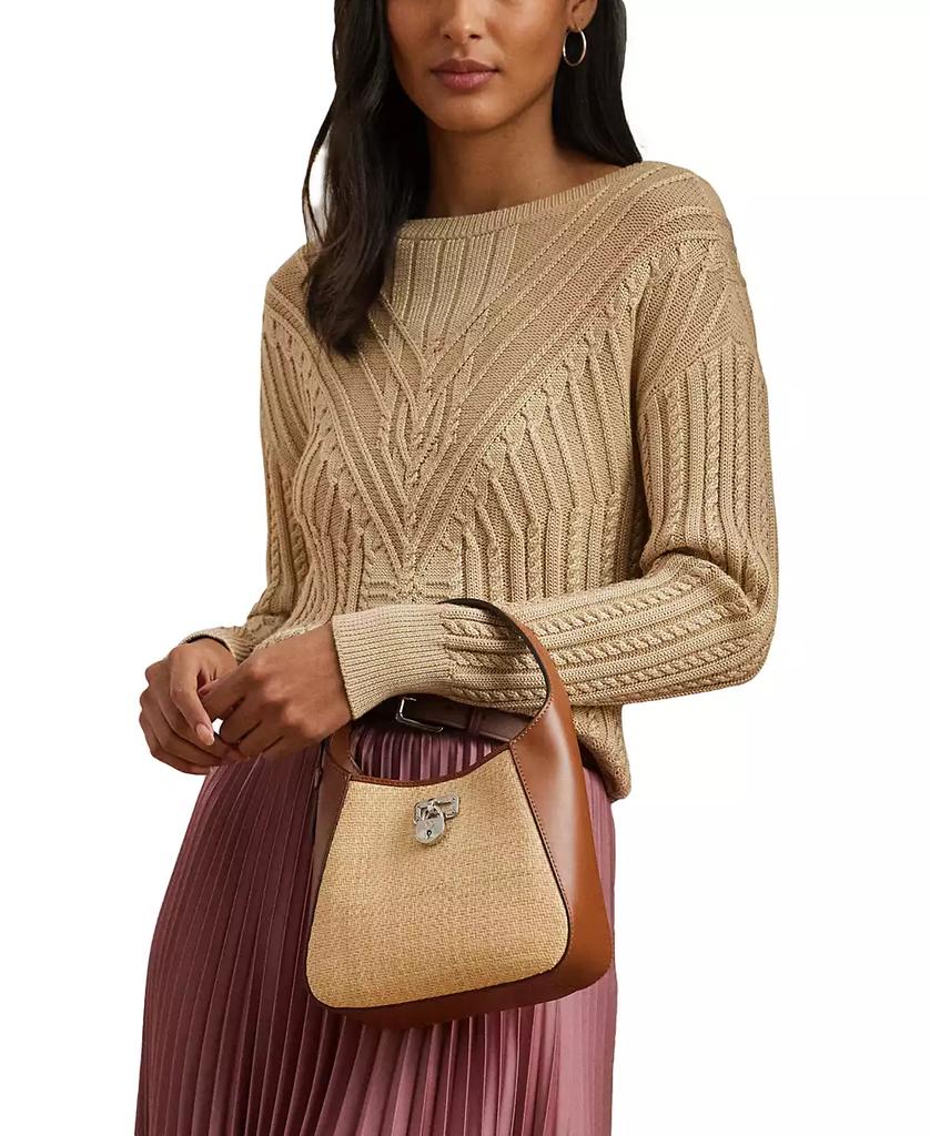 Ralph Lauren Raffia Mini Tanner Shoulder Bag