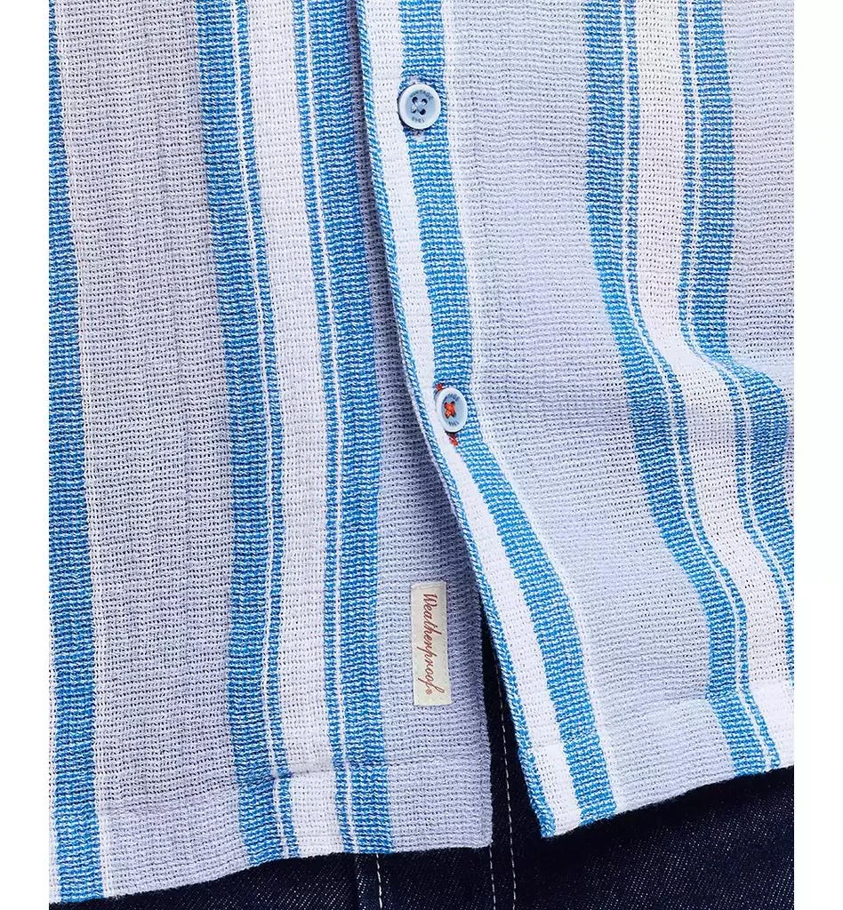 Weatherproof Vintage Men's Airtex Short Sleeve Striped Button-Front Camp Shirt 5