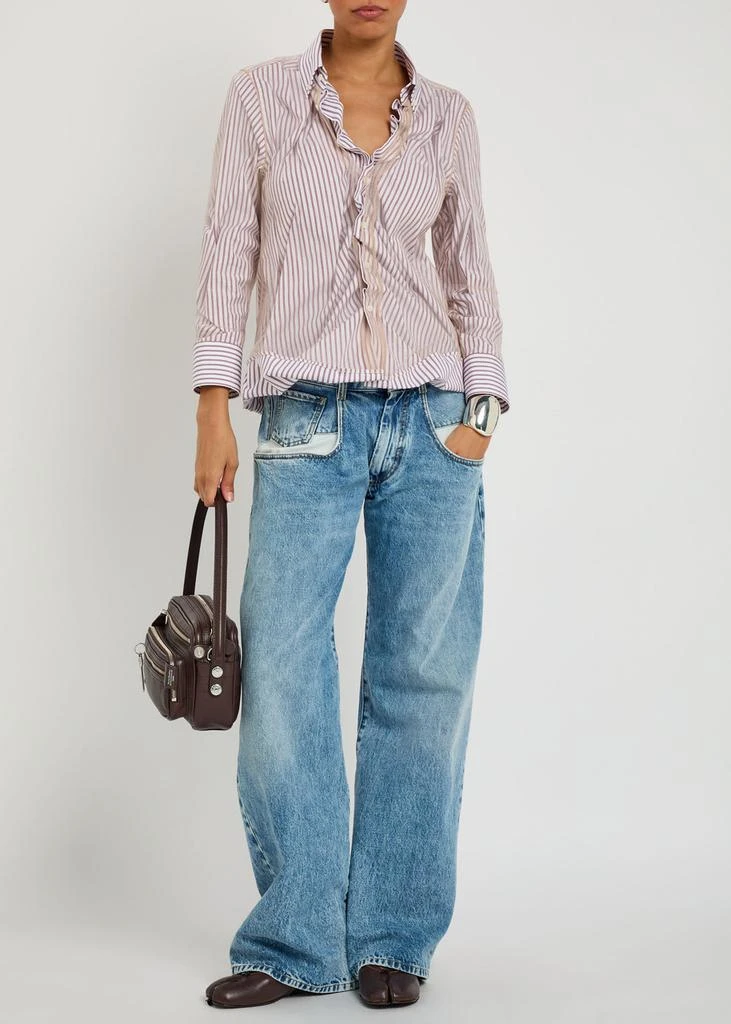 MAISON MARGIELA Layered striped cotton-poplin shirt 4