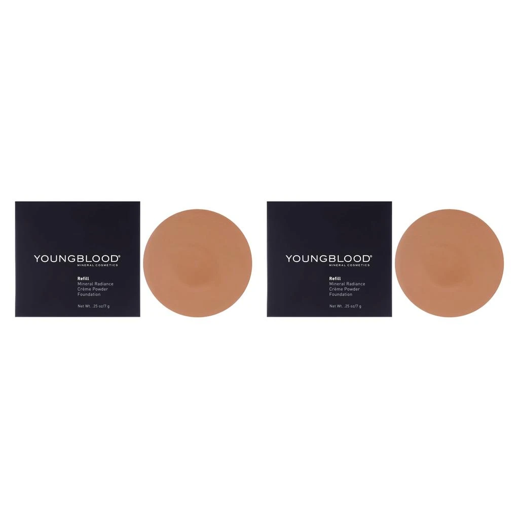Youngblood Mineral Radiance Creme Powder Foundation - Toffee by  for Women - 0.25 oz Foundation(Refill) - Pack of 2 1