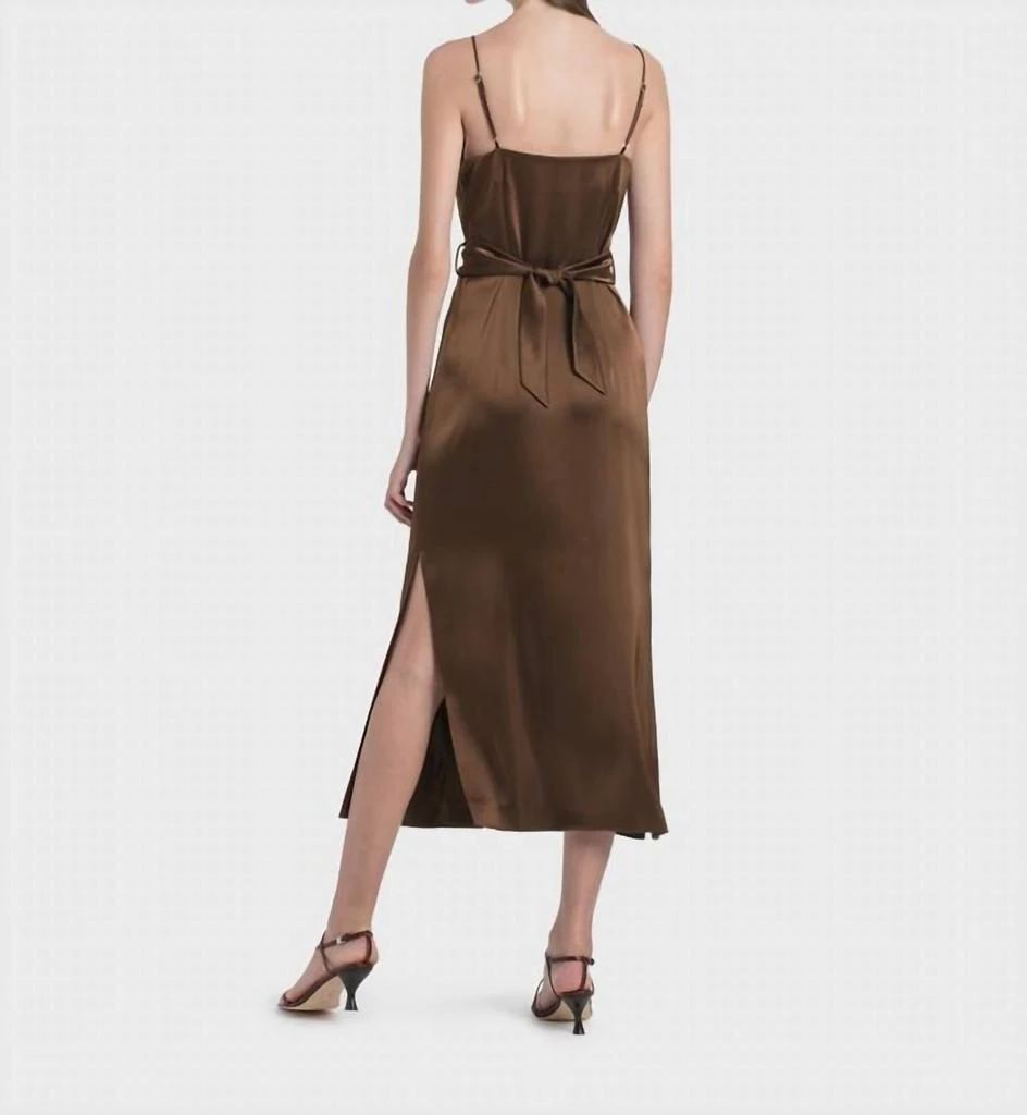 Nanushka | Sayan - Slip Satin midi dress | Brown
