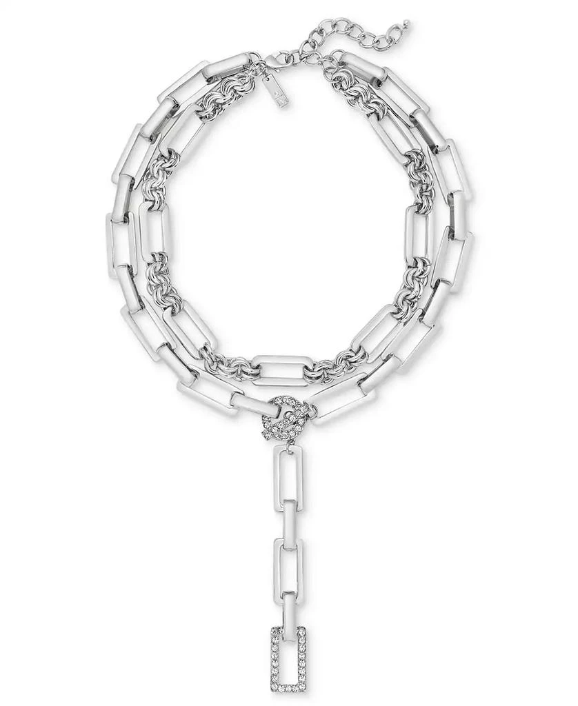 INC International Silver-Tone Pavé Link Layered Lariat Necklace, 18" + 3" extender, Exclusively at Macy
s 1
