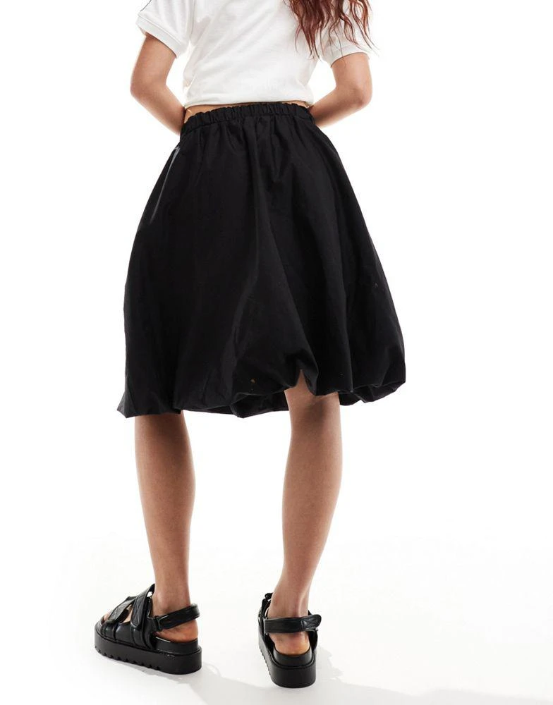 COLLUSION COLLUSION poplin midi puffball skirt in black 2