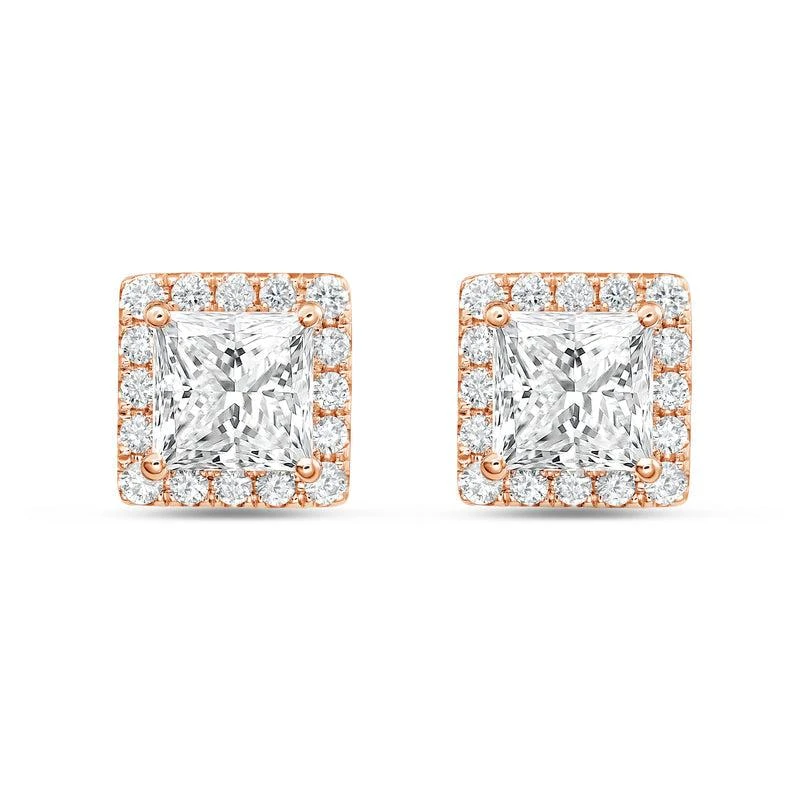 Diana M Jewels 14KT ROSE GOLD LAB GROWN FASHION EARRINGS WEIGHING 3.00 CTS TW