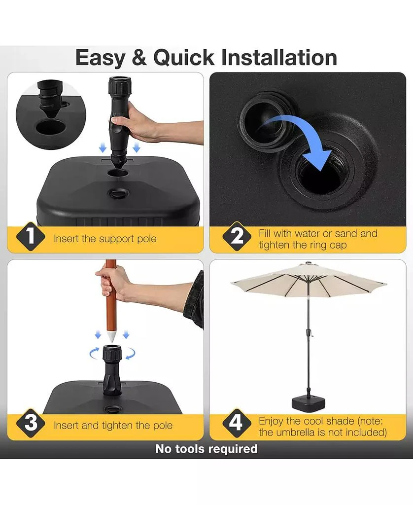GIVIMO Patio Fillable Umbrella Base Fit 1.5 Inch Umbrella Poles for Yard Poolside 3