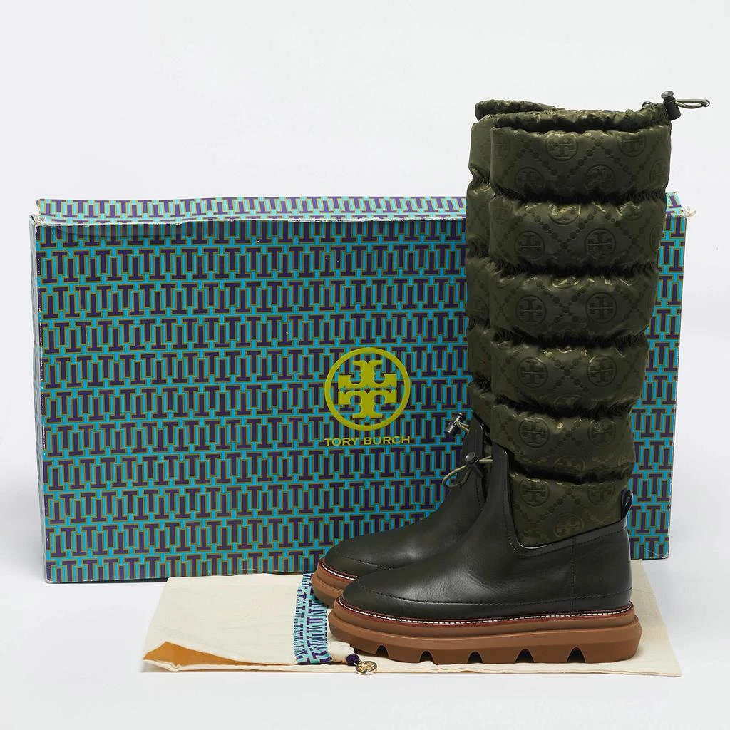 Tory Burch Tory Burch Green Leather and Nylon Leccio Snow Boots Size 39.5 9