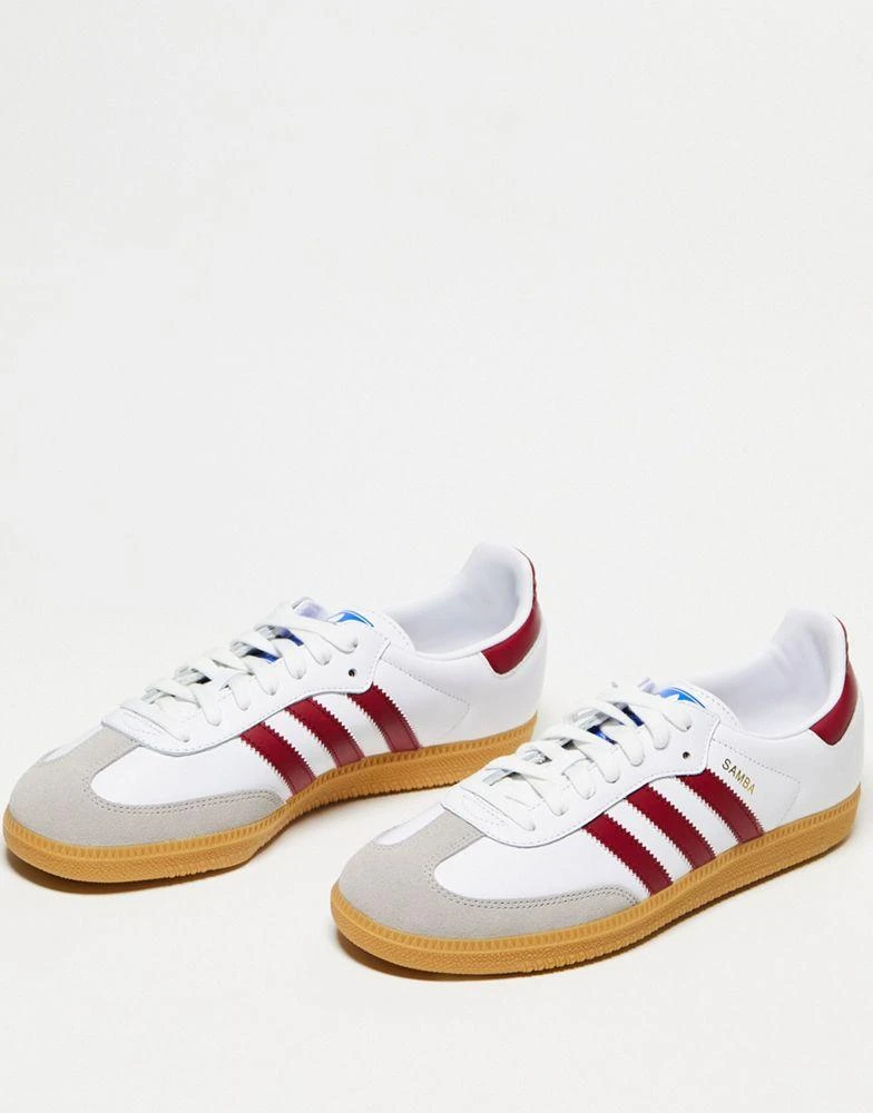 Adidas adidas Originals Samba OG trainers in white and burgundy 4