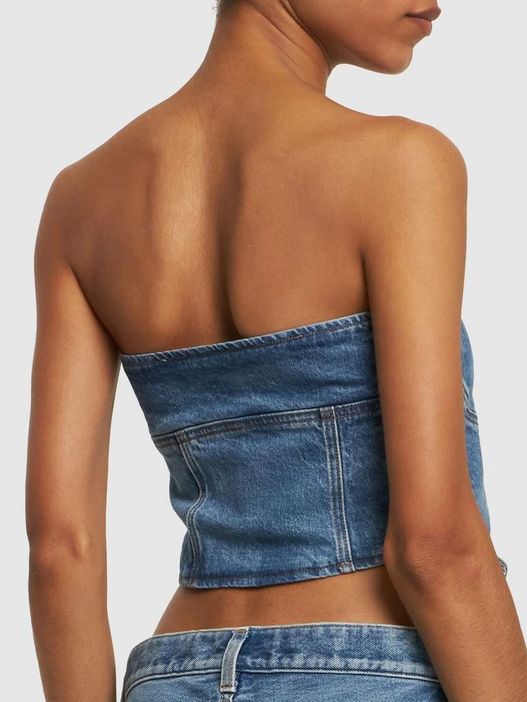 Reformation Ena Cotton Blend Denim Bustier Top 2