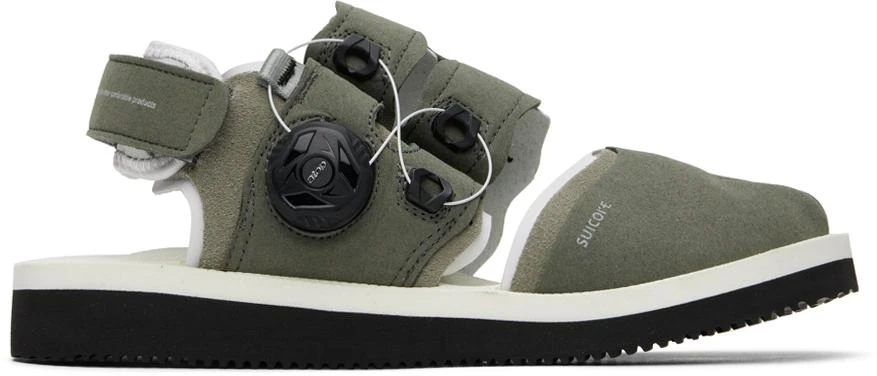 Suicoke Khaki & Off-White HAKU-ab Sandals 1