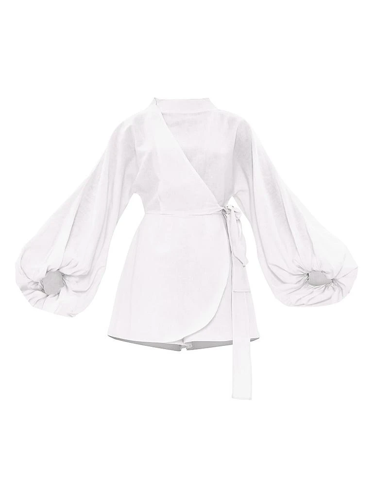 Andrea Iyamah Baso Linen-Blend Romper 1