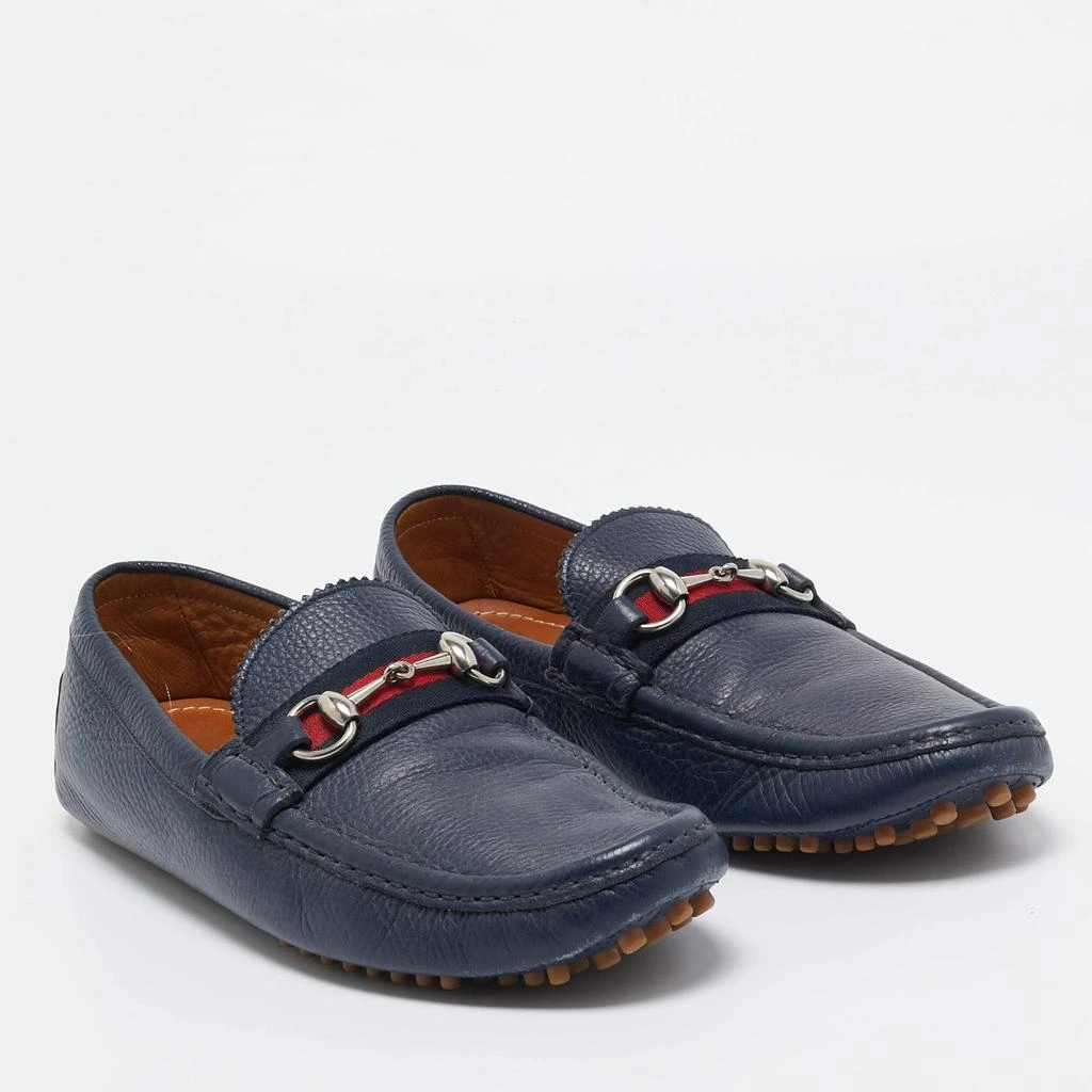 Gucci Gucci Navy Blue Leather Horsebit Loafers Size 42.5 4