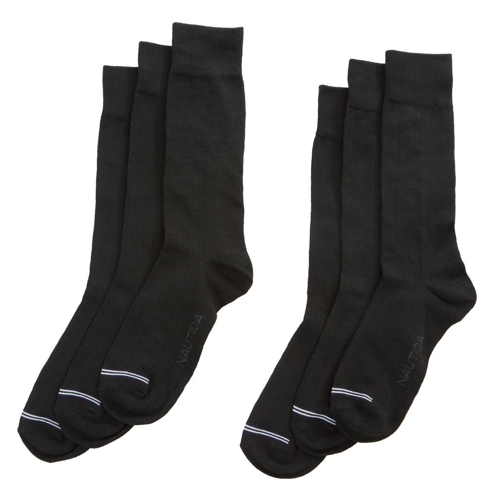 Nautica Nautica Mens Solid Ribbed Dress Socks, 5-Pack