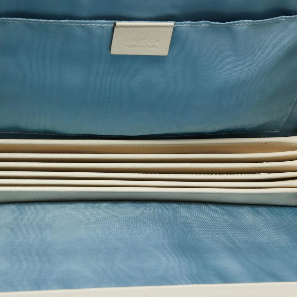 Gucci Gucci Off White Leather Guccy Portfolio Clutch 8