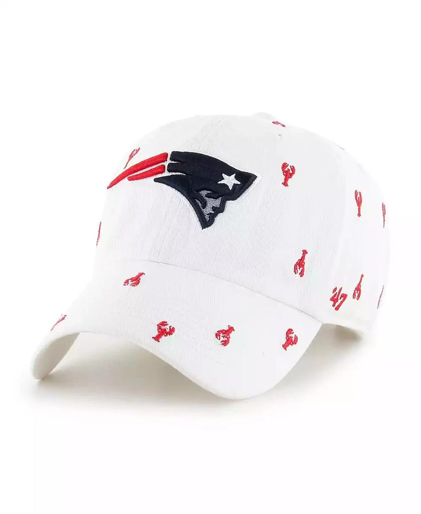 47 Brand Men's and Women's White New England Patriots Confetti Clean Up Adjustable Hat 1