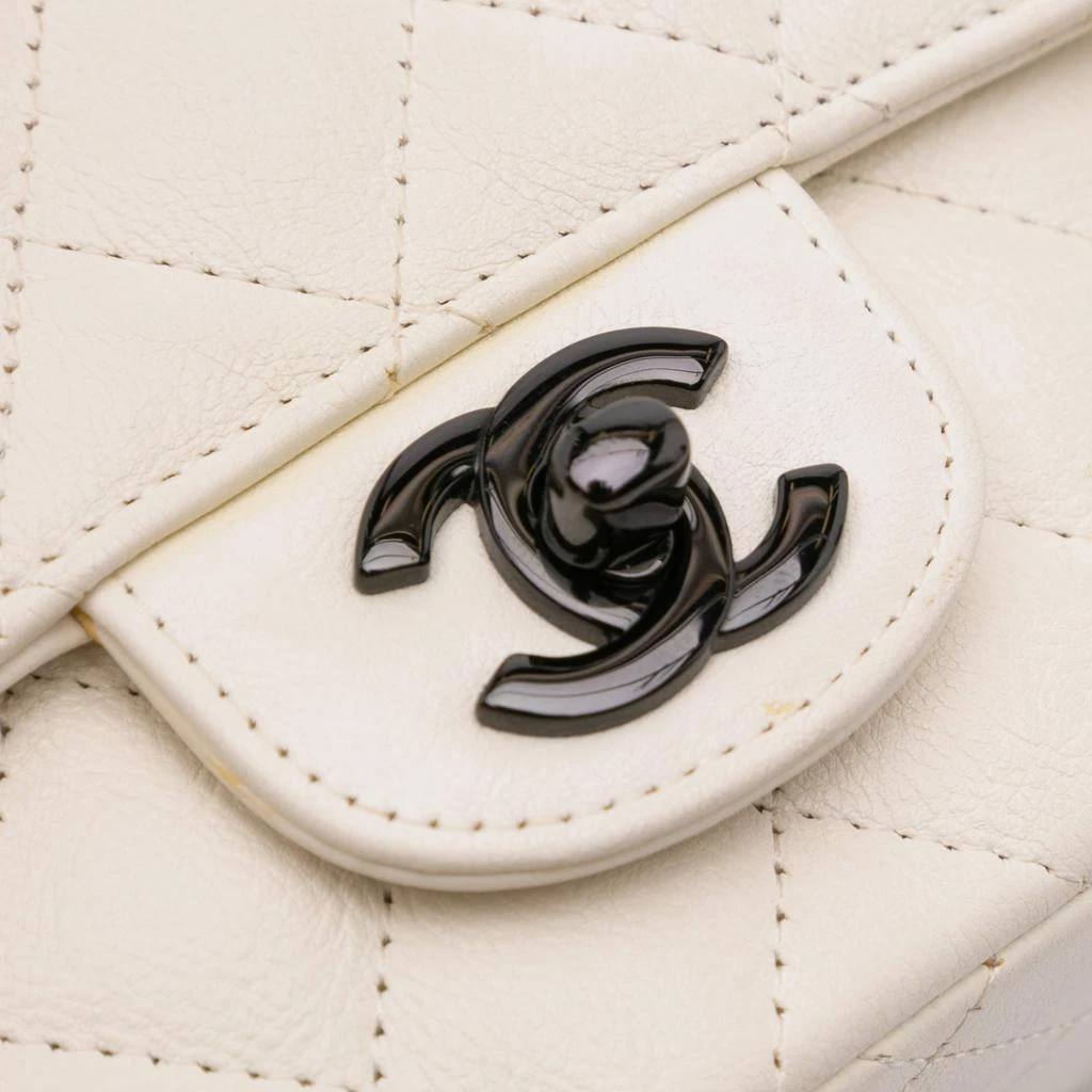 Chanel Chanel Ivory Leather Mini Square Classic Single Flap Bag 4