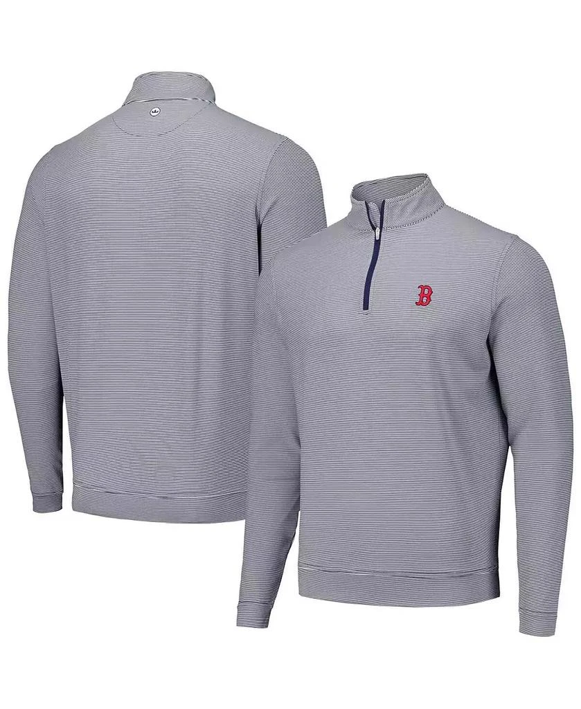 Peter Millar Men's Navy Boston Red Sox Perth Sugar Stripe Performance Quarter-Zip Top 1