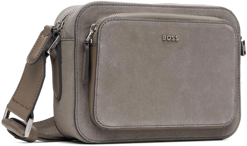 Hugo Boss Taupe Suede Bag 2