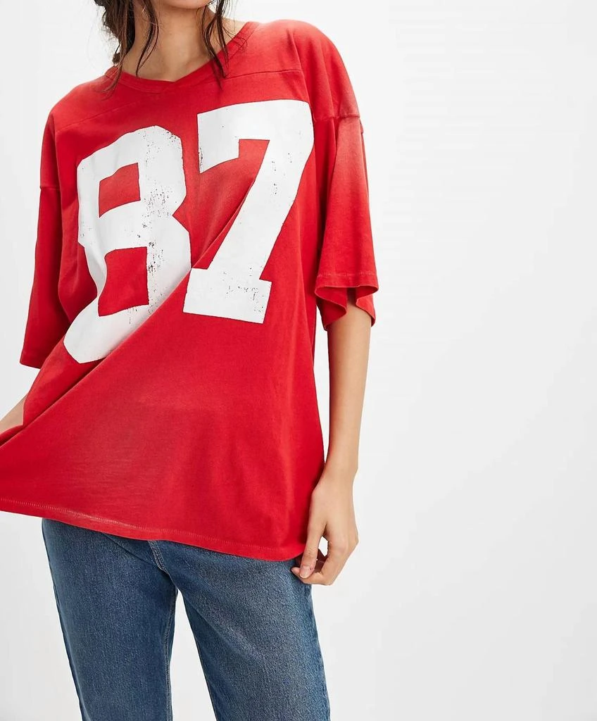 DAYDREAMER 87 Oversized Jersey Tee In Washed Red 1