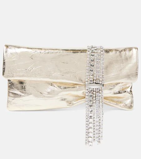 Jimmy Choo Zandra metallic leather clutch 1