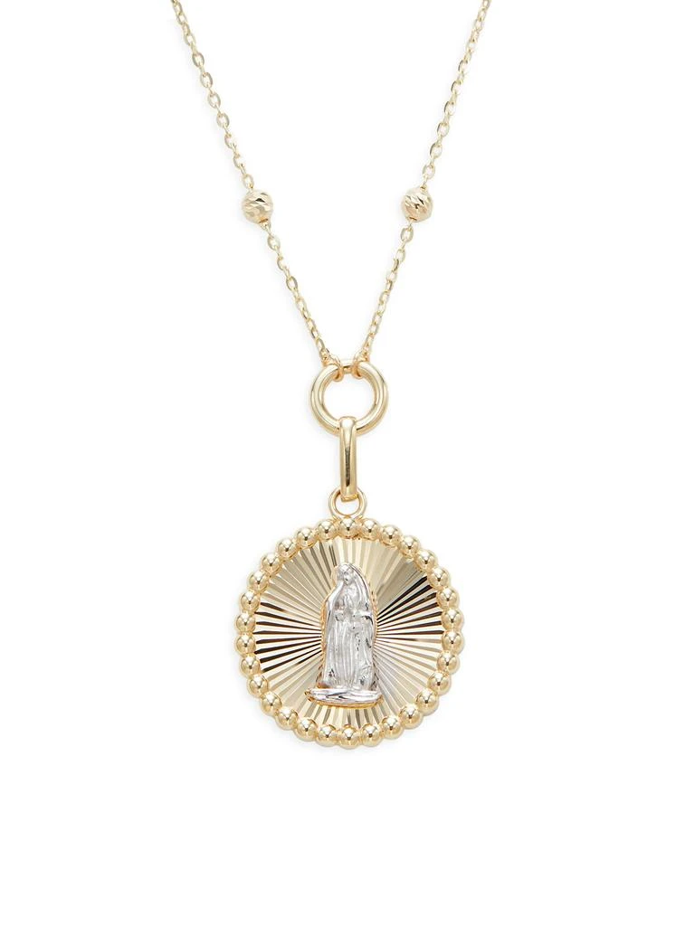 Saks Fifth Avenue 14K Two Tone Gold Guadalupe Pendant Necklace