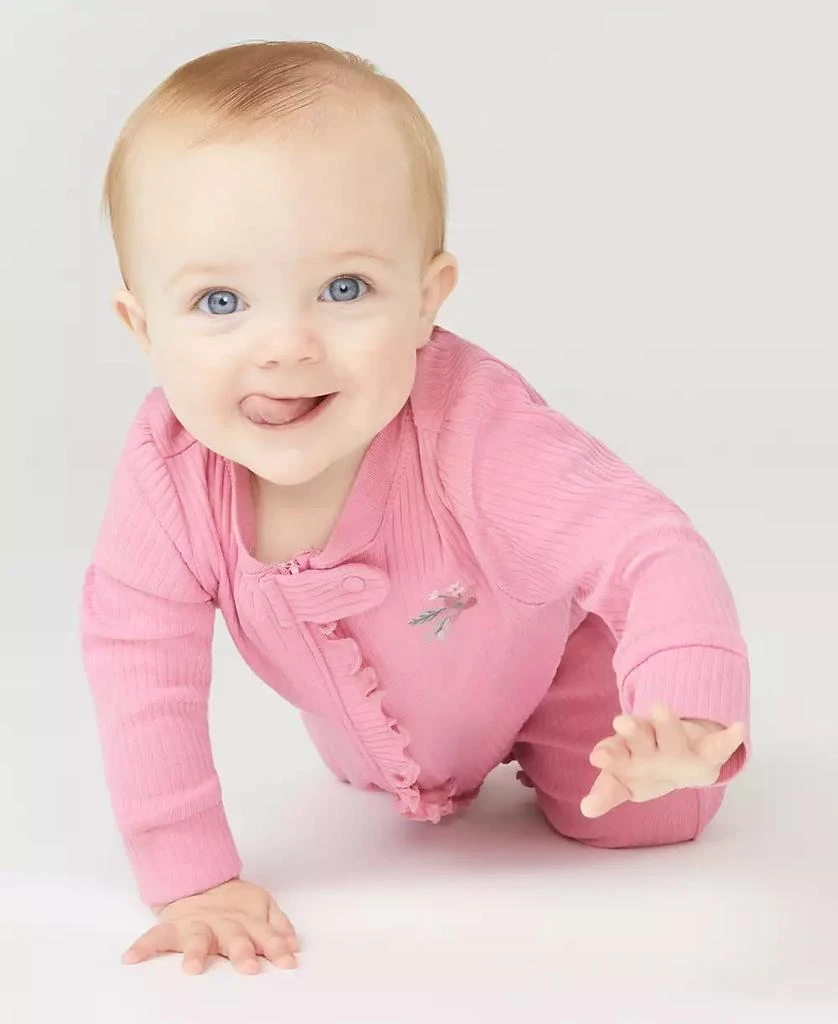 Huggies Baby Girls Organic Rib Coverall 9