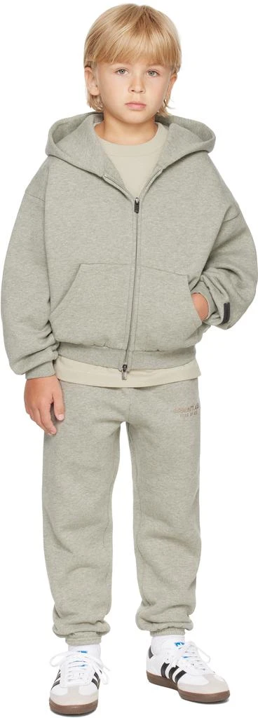Essentials Kids Gray Fleece Zip Up Hoodie 4