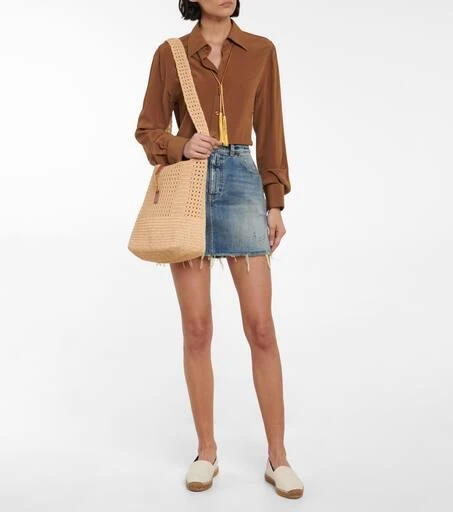 Yves Saint Laurent Le 5 à 7 Medium raffia shoulder bag 5