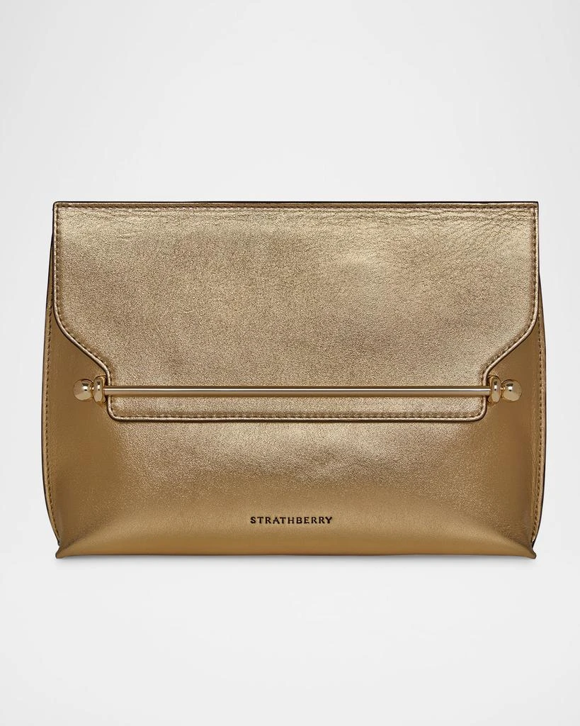 Strathberry Stylist Flap Metallic Leather Clutch Bag 1