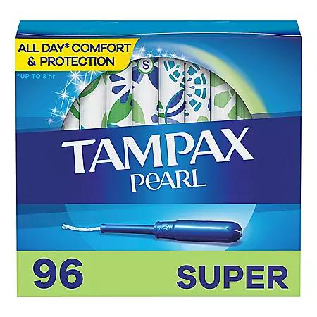 Tampax Tampax Pearl Super Tampons, Unscented, 96 ct.