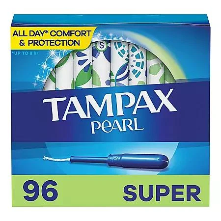 Tampax Tampax Pearl Super Tampons, Unscented, 96 ct. 1